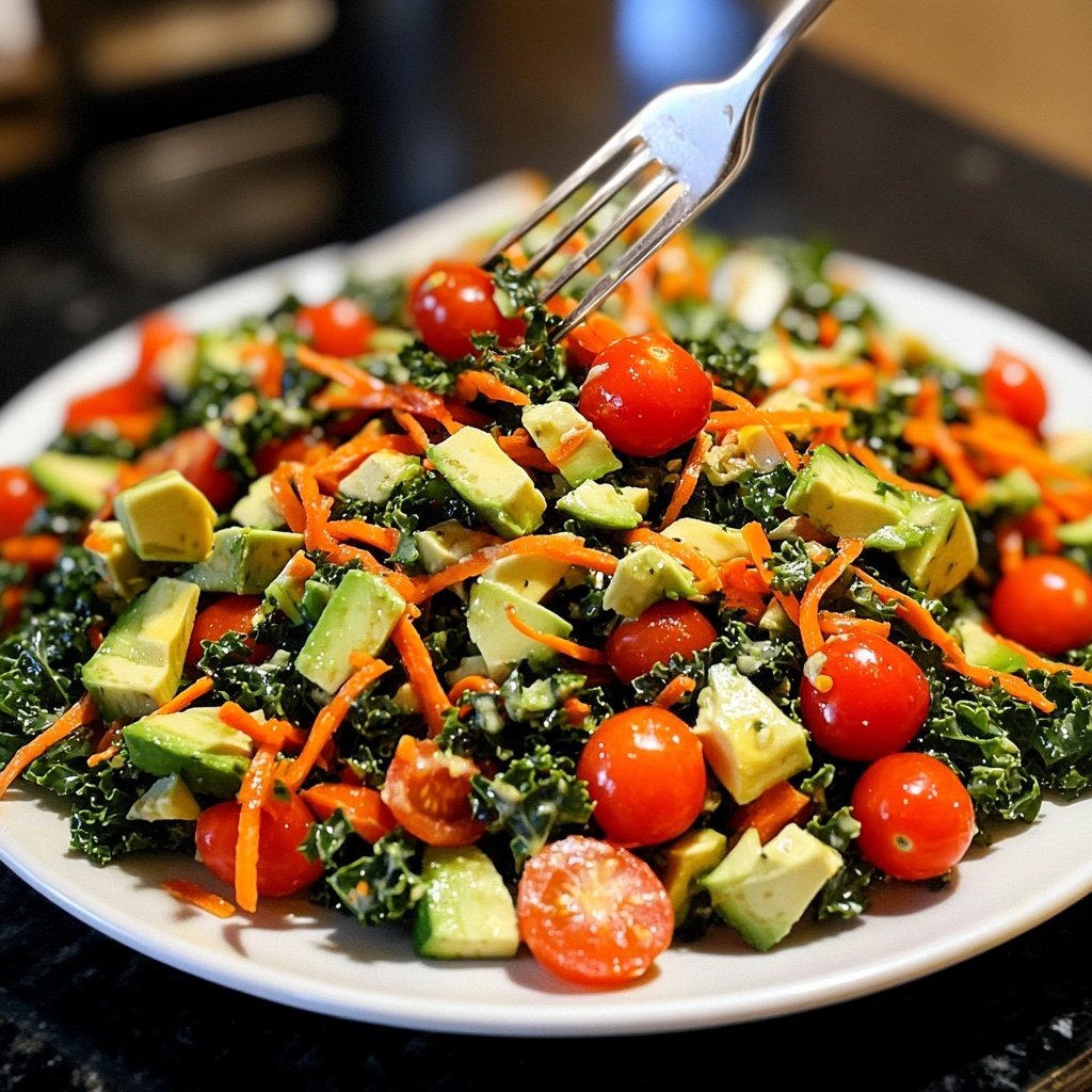 Chopped Kale Power Salad mit Zitronen-Tahini-Dressing