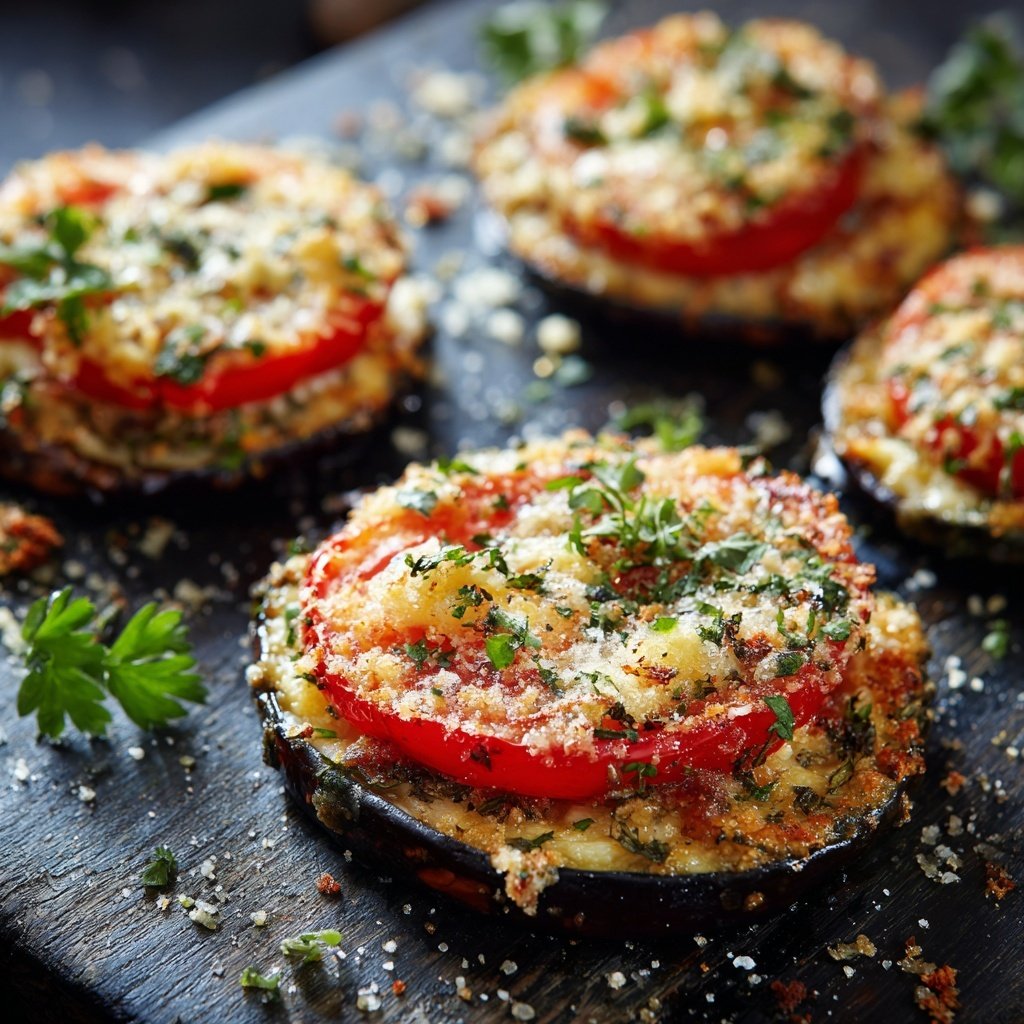 Kalorienarme Ofen Aubergine Mit Tomaten