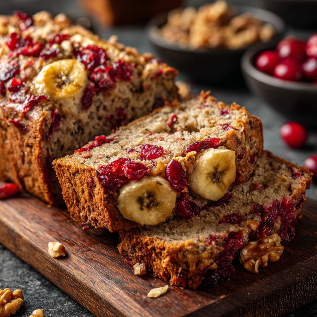 Einfaches Cranberry-Bananen-Nussbrot